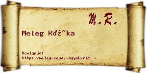 Meleg Réka névjegykártya